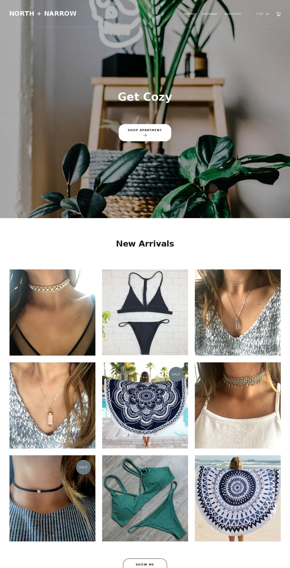 northandnarrow.com shopify website screenshot