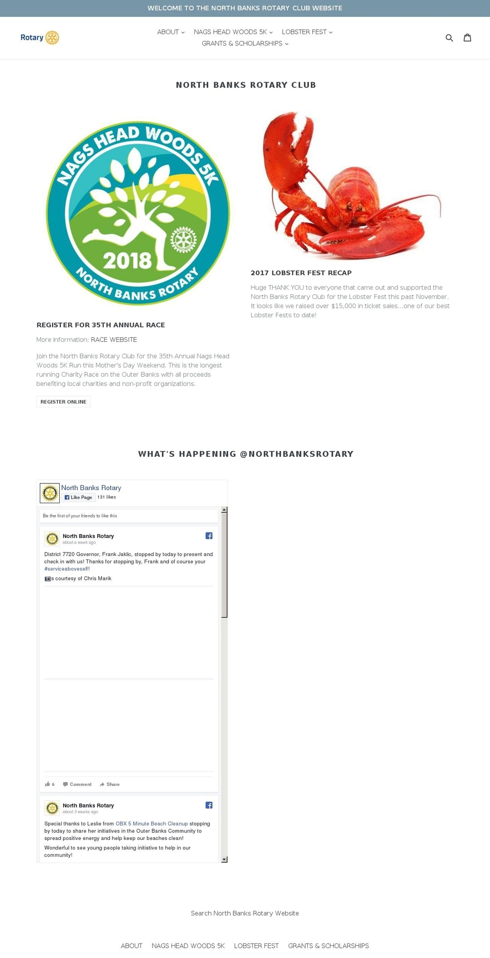 northbanksrotary.com shopify website screenshot