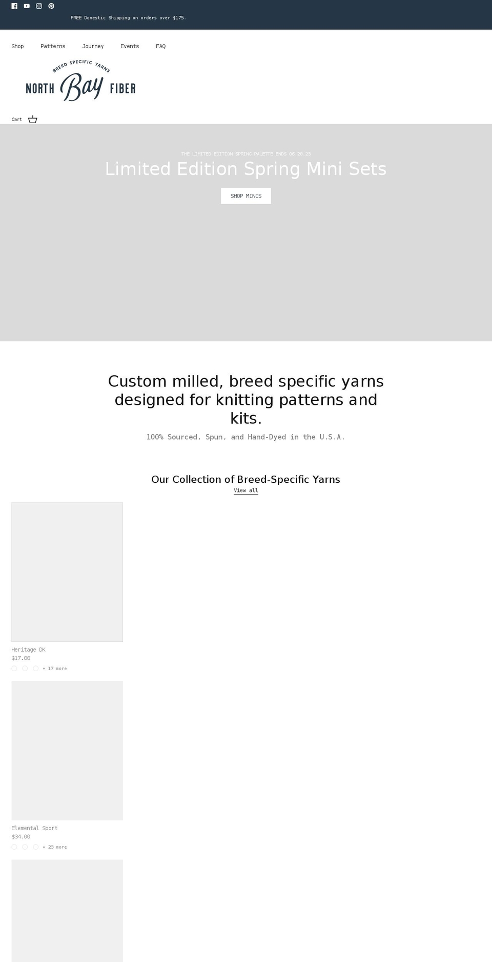 northbayfiber.com shopify website screenshot