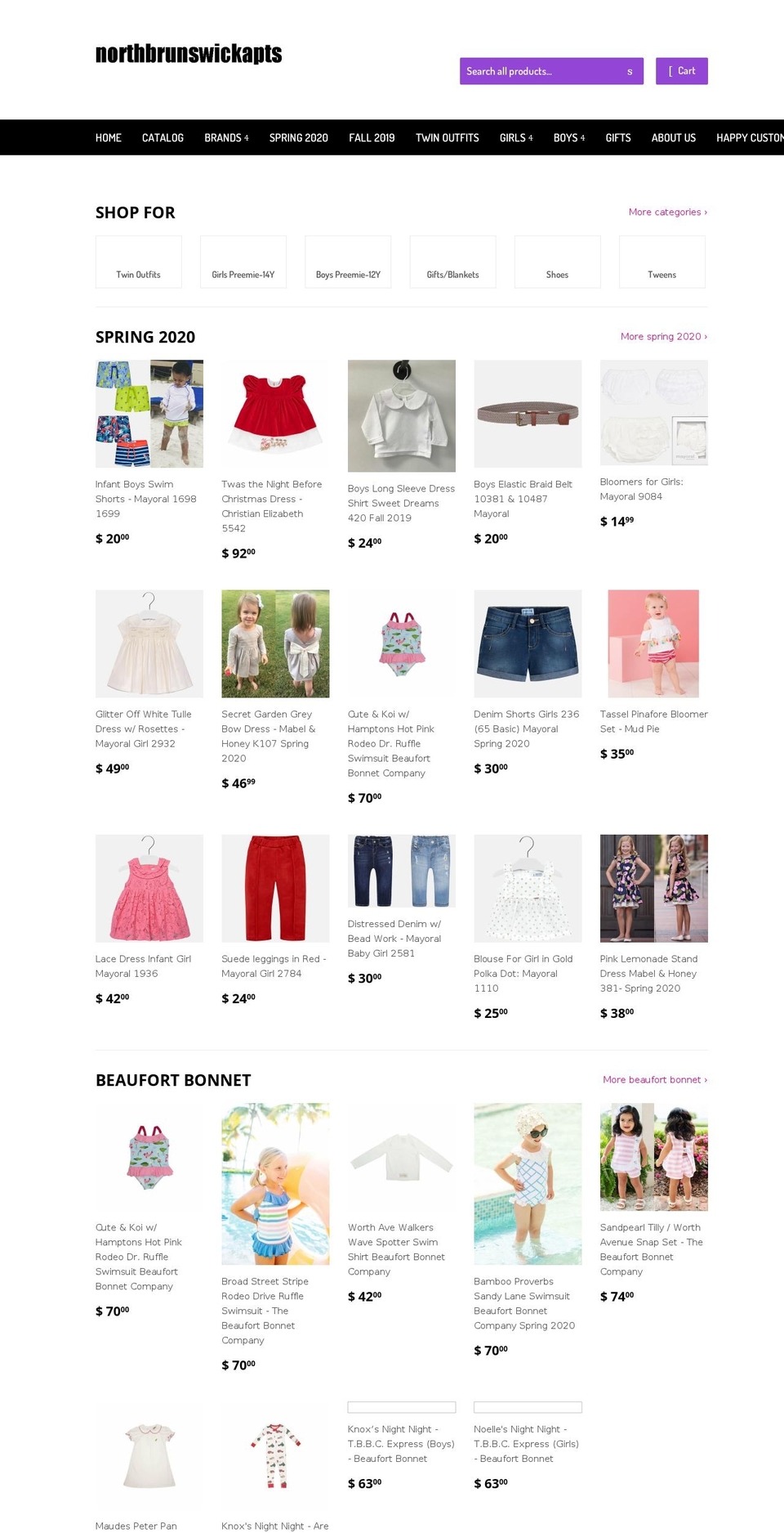 northbrunswickapts.com shopify website screenshot