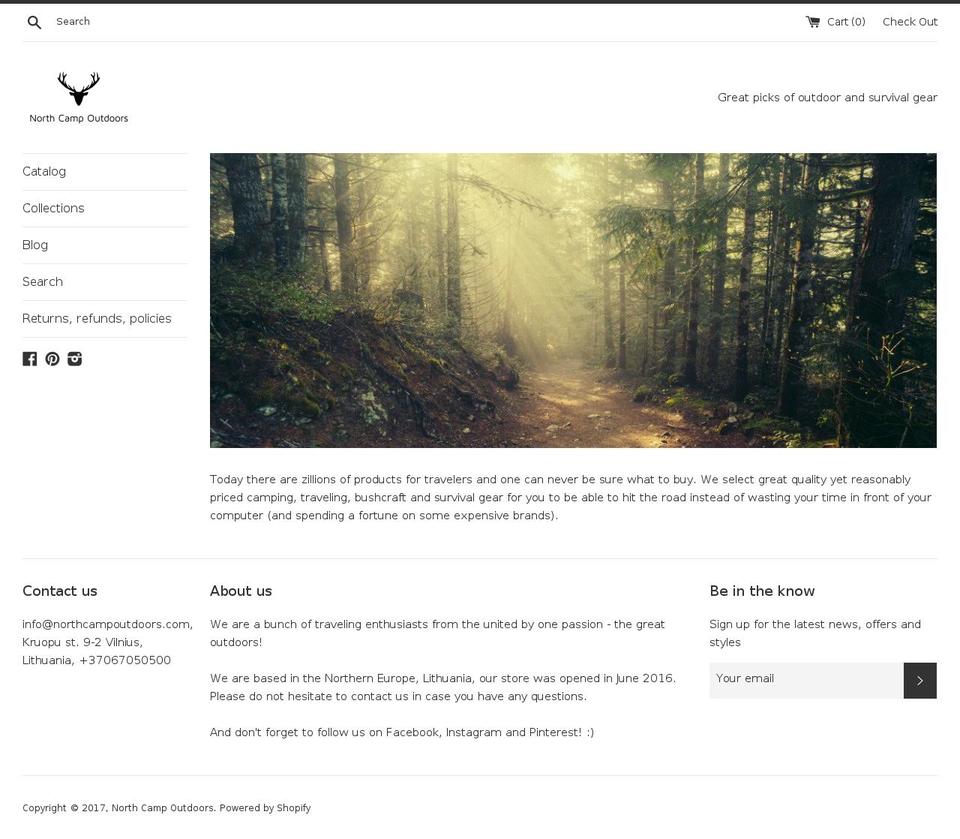northcampoutdoors.com shopify website screenshot