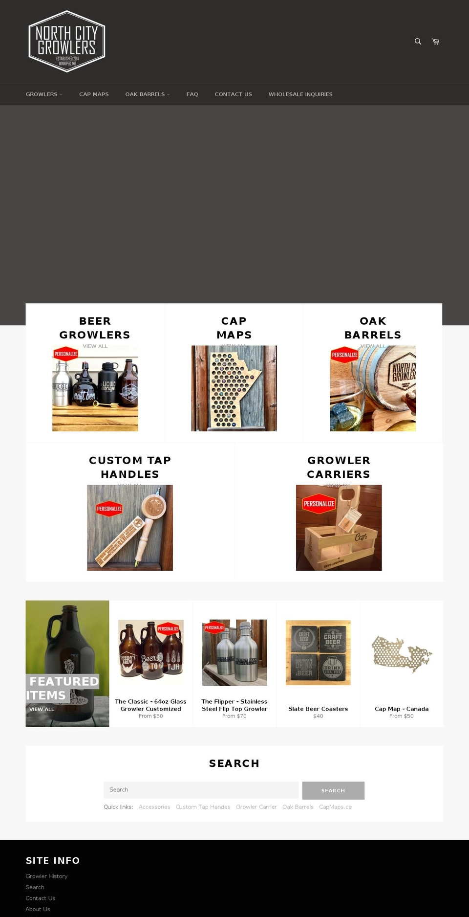 northcitygrowlers.ca shopify website screenshot