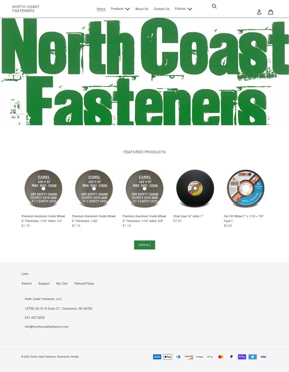 northcoastfasteners.com shopify website screenshot