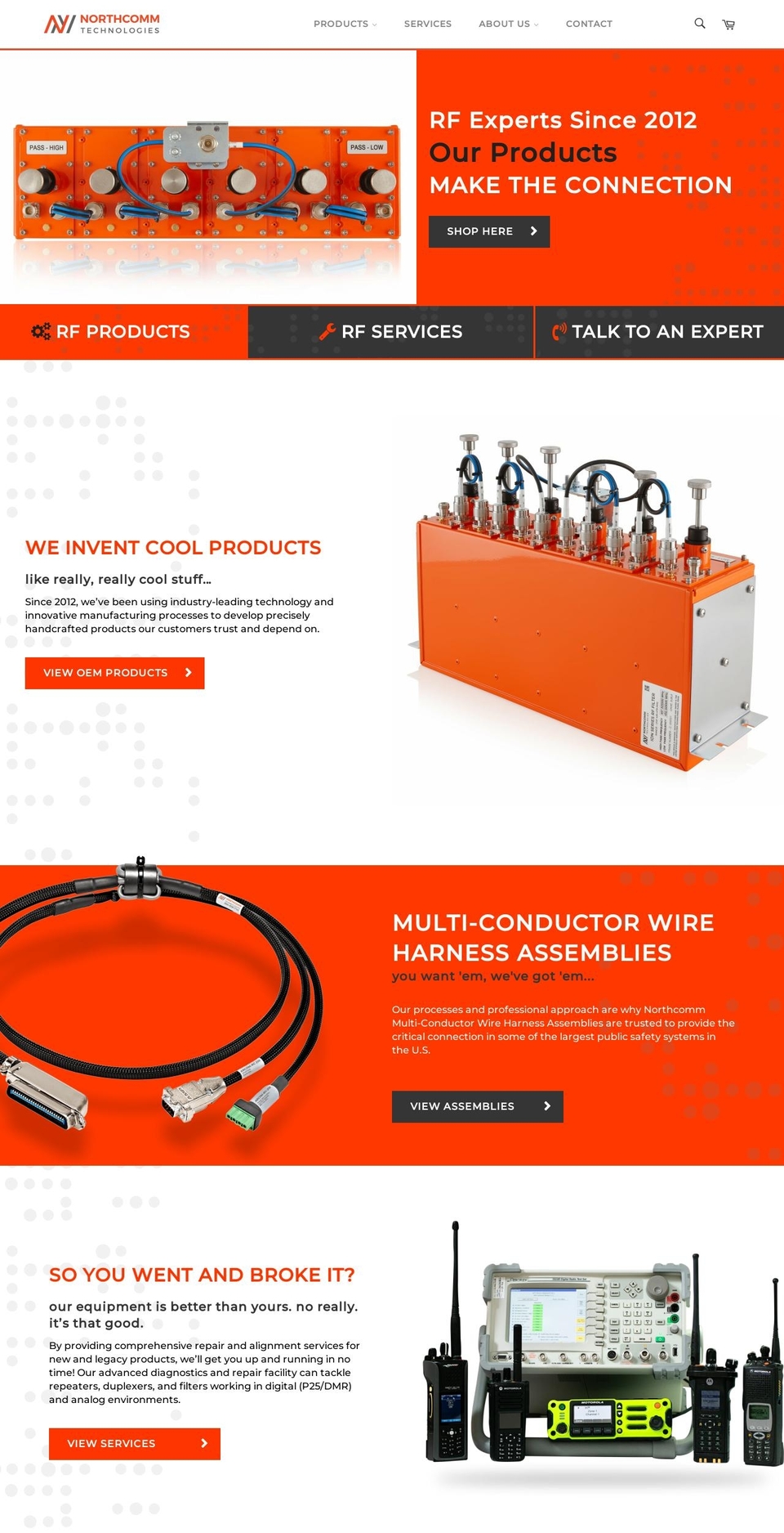 North Shopify theme site example northcommtechnologies.com