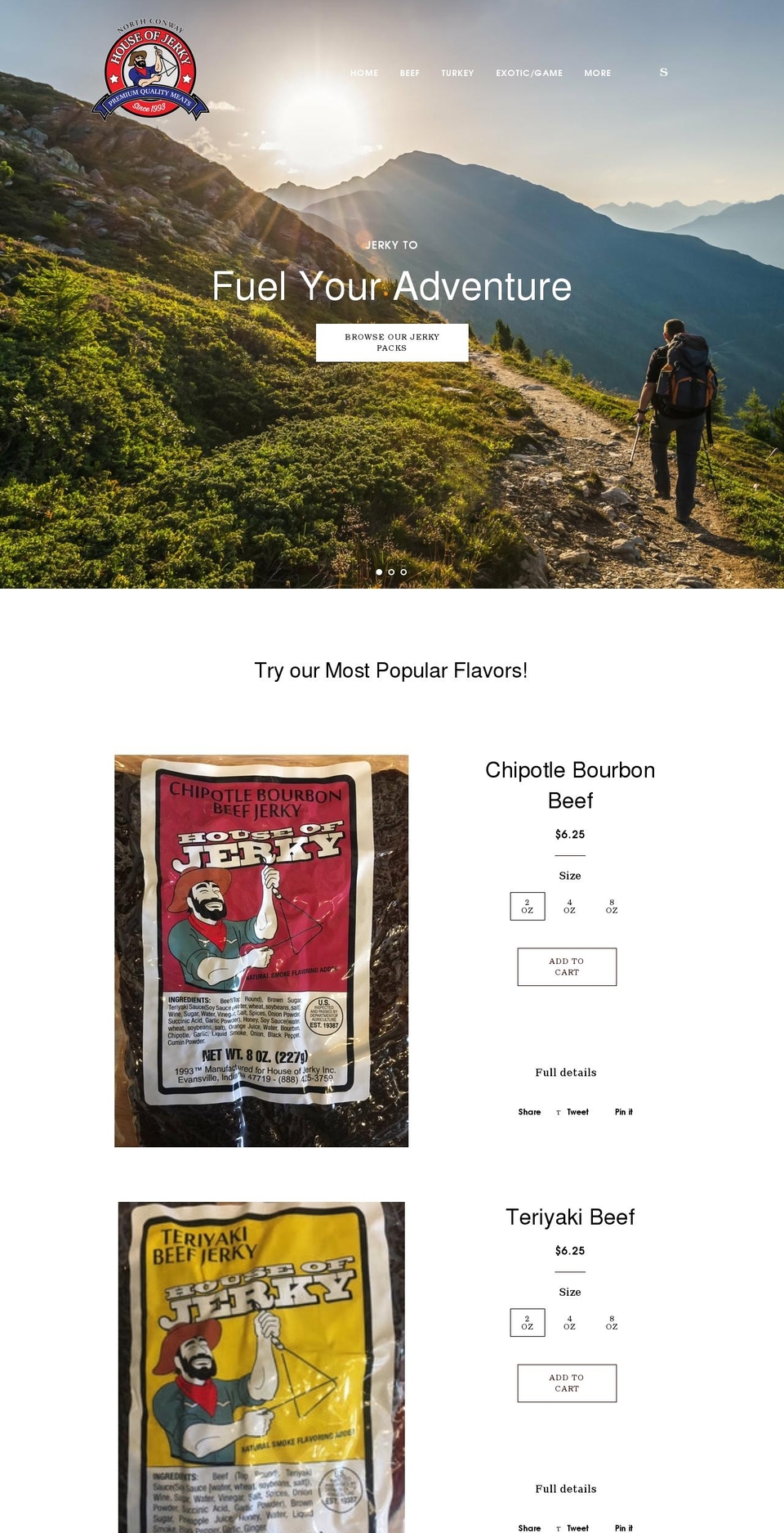 northconwayhouseofjerky.com shopify website screenshot