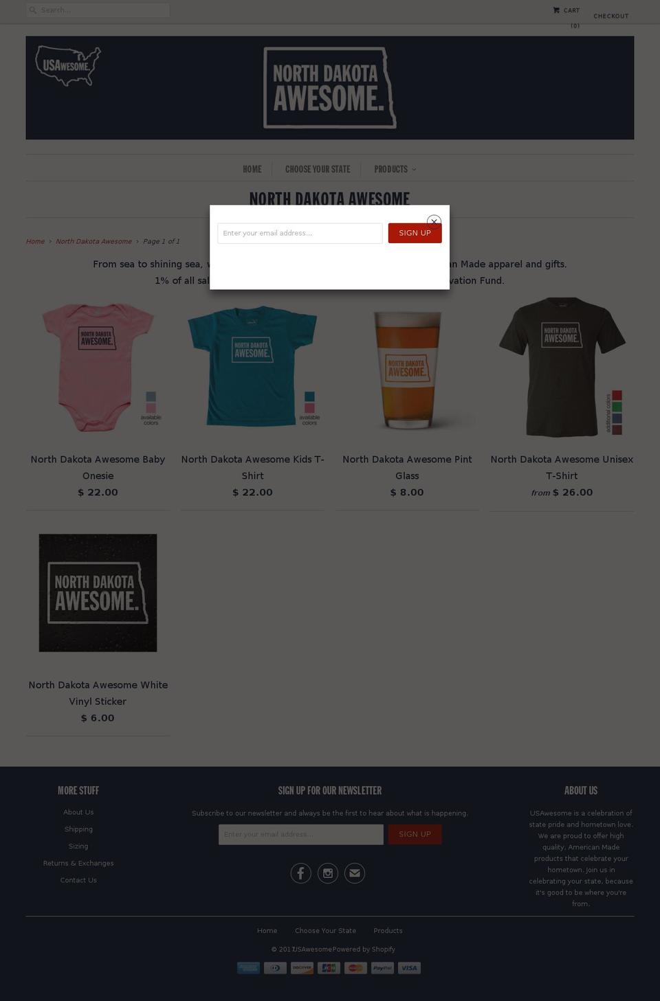northdakotaawesome.com shopify website screenshot