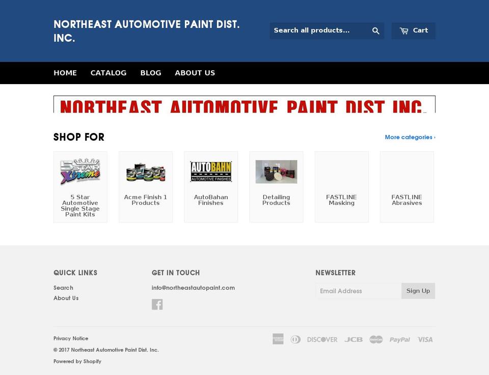 northeastautomotivepaint.com shopify website screenshot