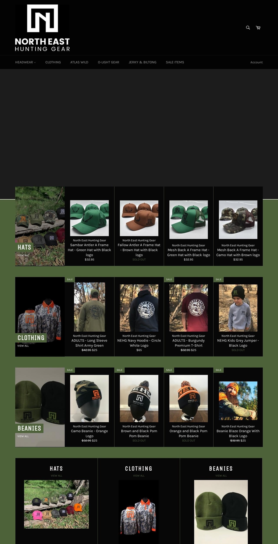 North Shopify theme site example northeasthuntinggear.com