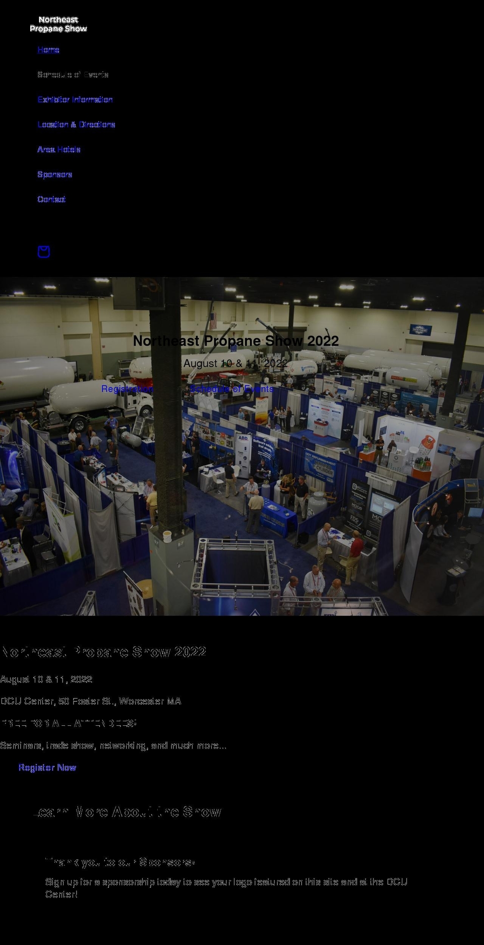 northeastpropaneshow.com shopify website screenshot
