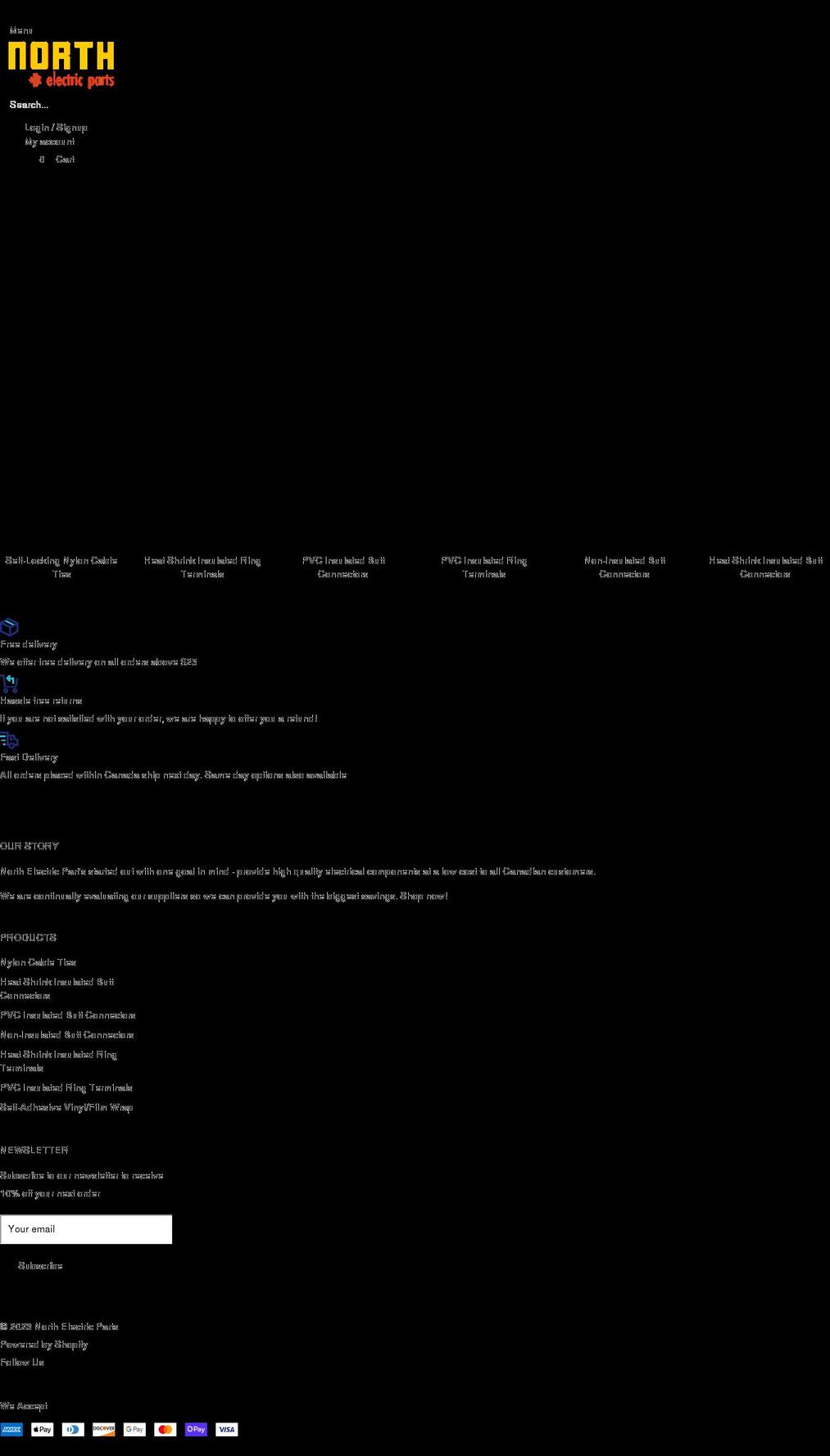northelectricparts.com shopify website screenshot