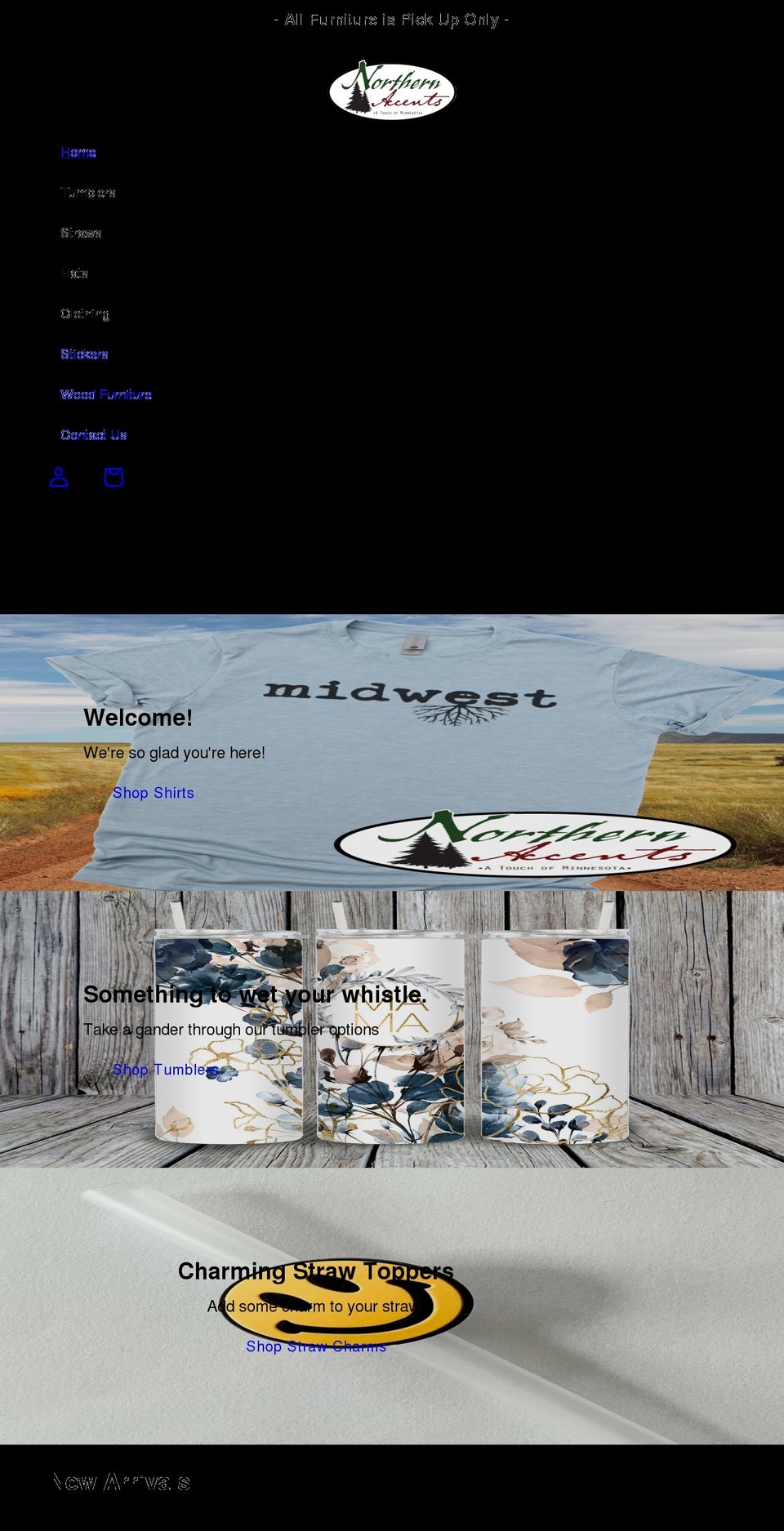 northernaccentsmn.com shopify website screenshot