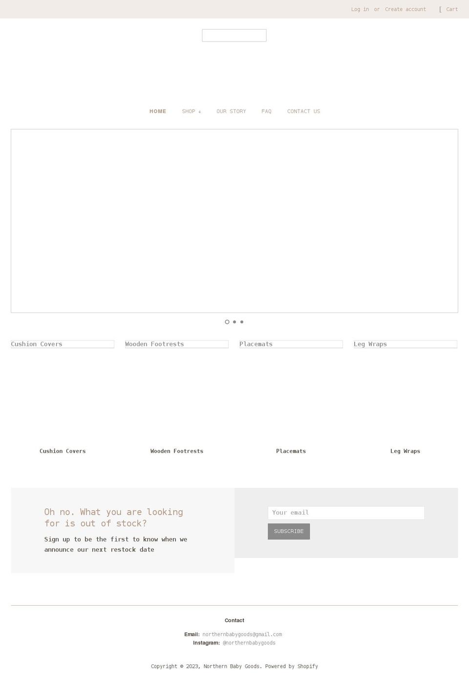 northernbabygoods.ca shopify website screenshot