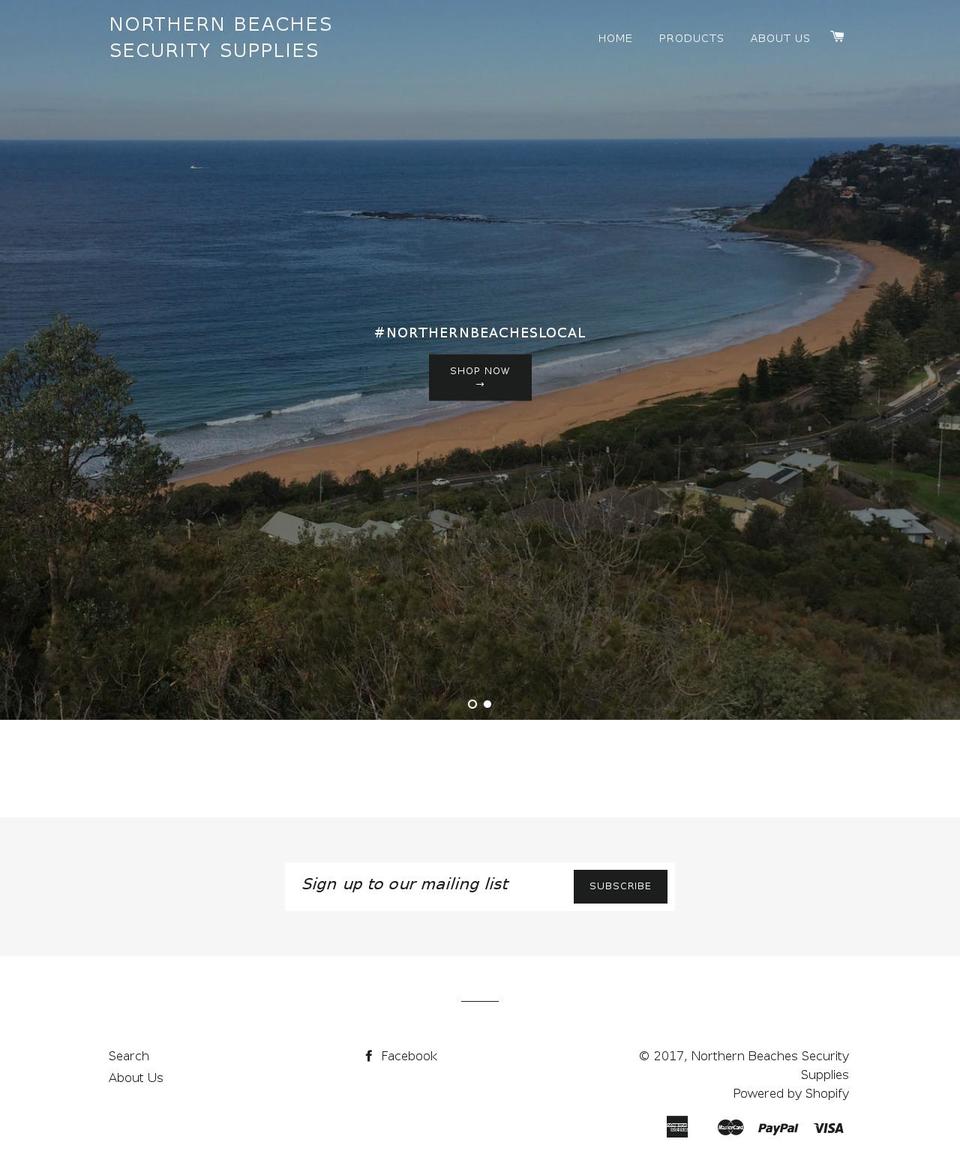 northernbeachessecuritysupplies.com shopify website screenshot