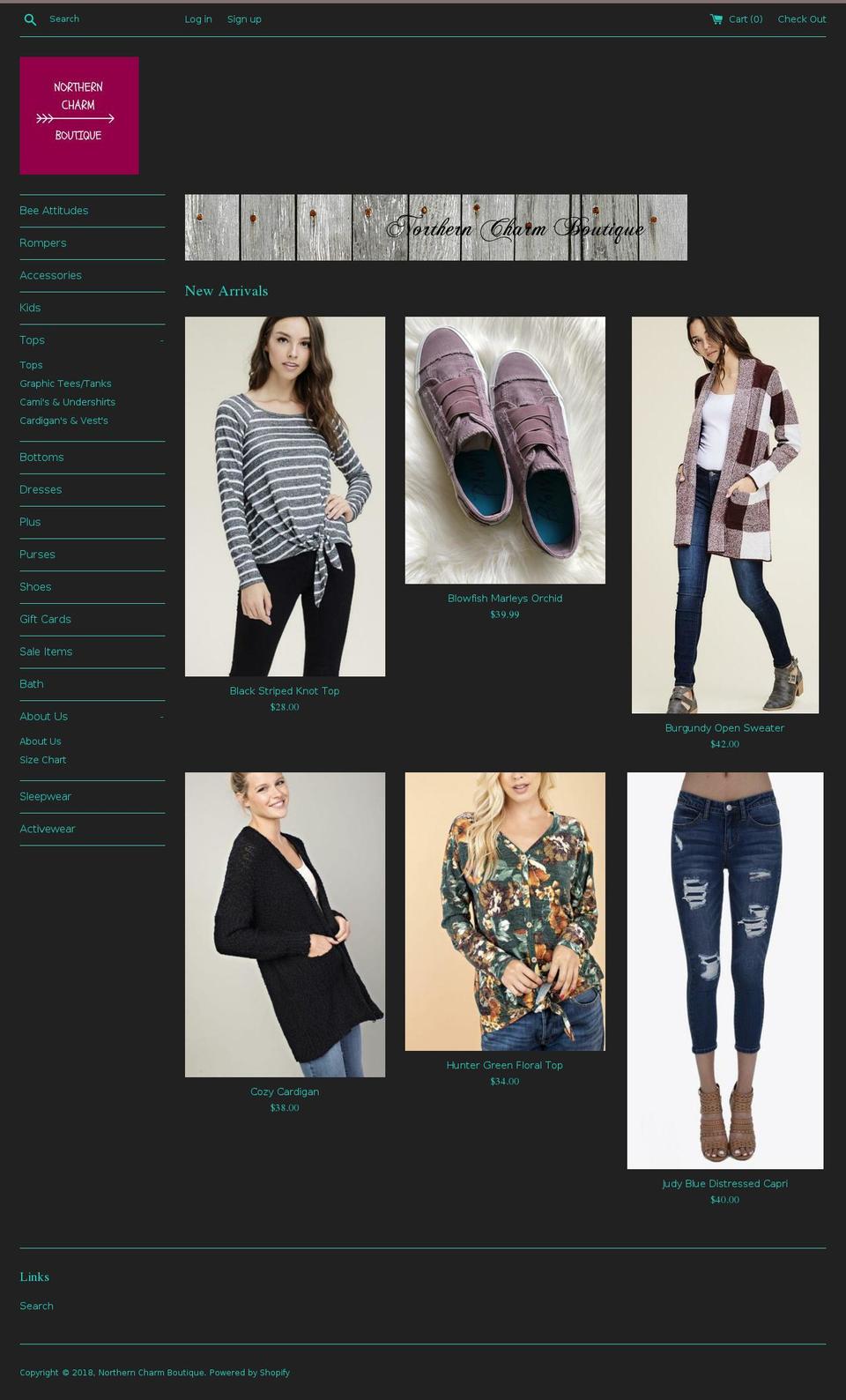 northerncharmboutique.com shopify website screenshot