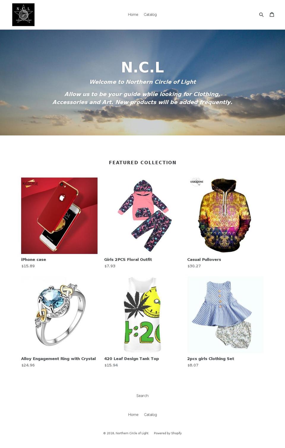 northerncircleoflight.com — Shopify storefront screenshot