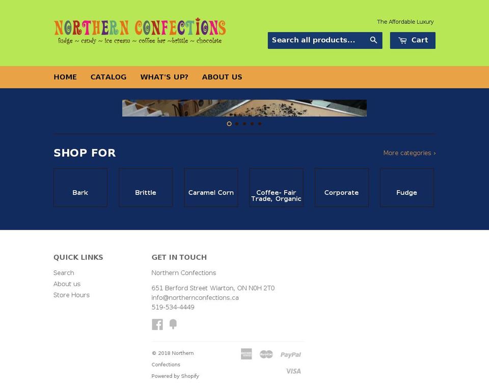 North Shopify theme site example northernconfections.ca