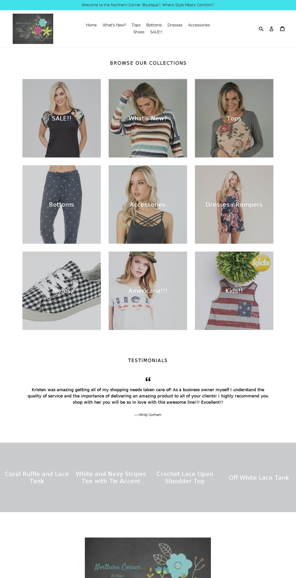 northerncornerboutique.com — Shopify storefront screenshot