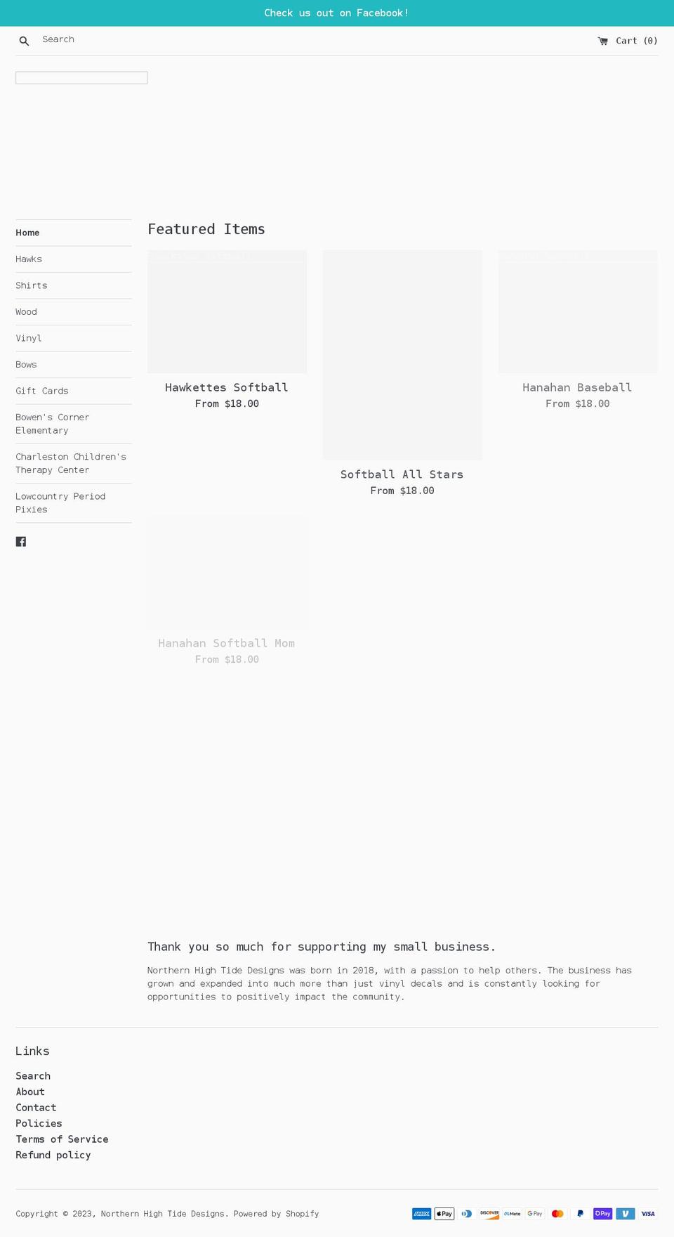 northernhightide.com shopify website screenshot