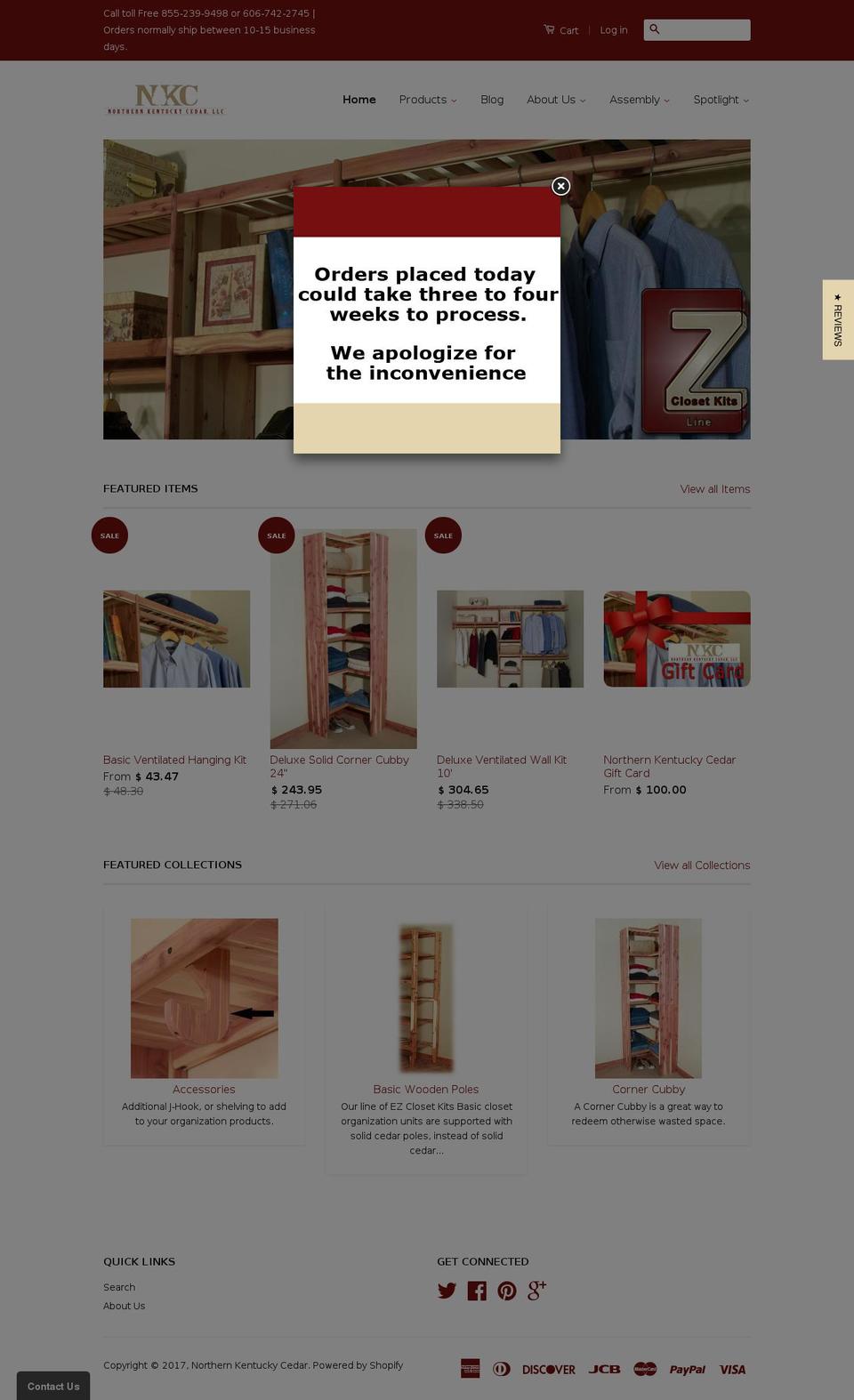 northernkycedar.com shopify website screenshot