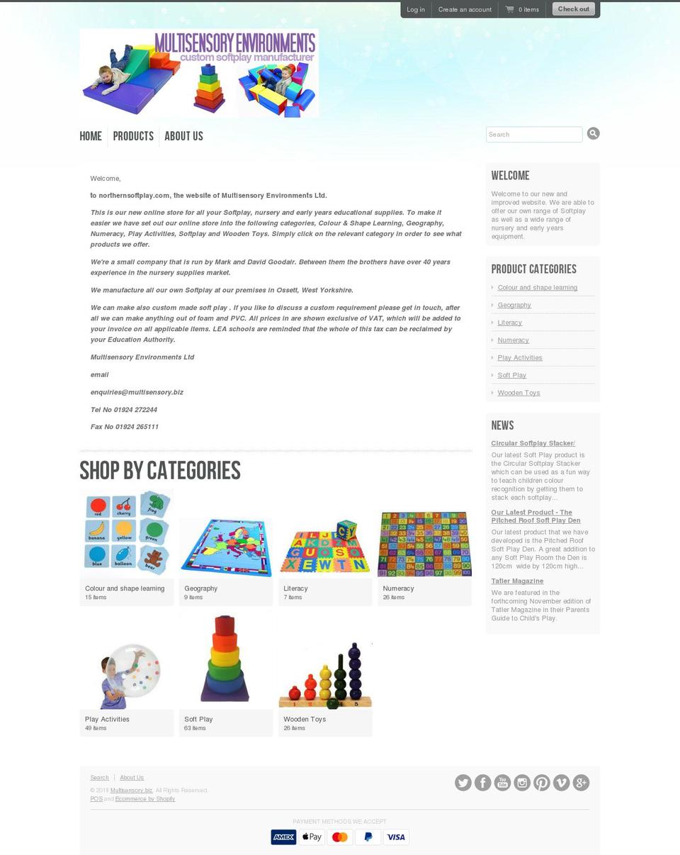 northernsoftplay.com shopify website screenshot