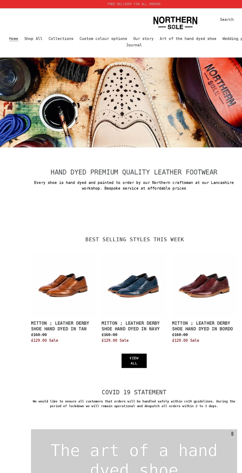 northernsolefootwear.com shopify website screenshot