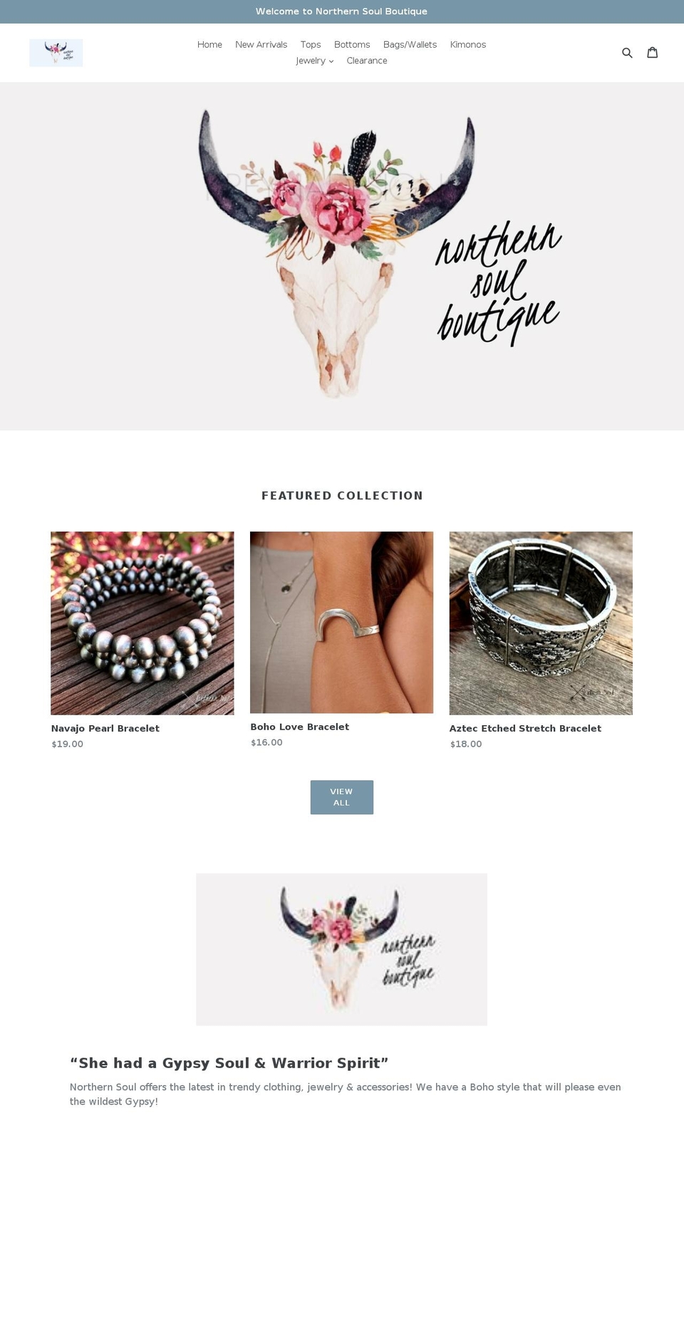northernsoulboutique.com — Shopify storefront screenshot