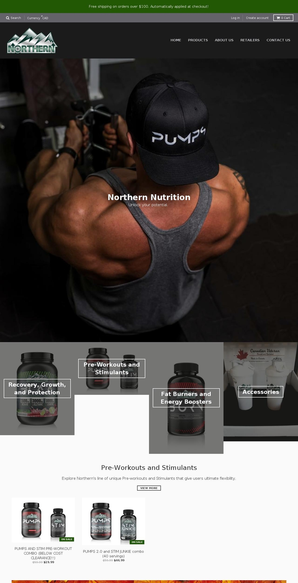 northernsportsnutrition.com — Shopify storefront screenshot