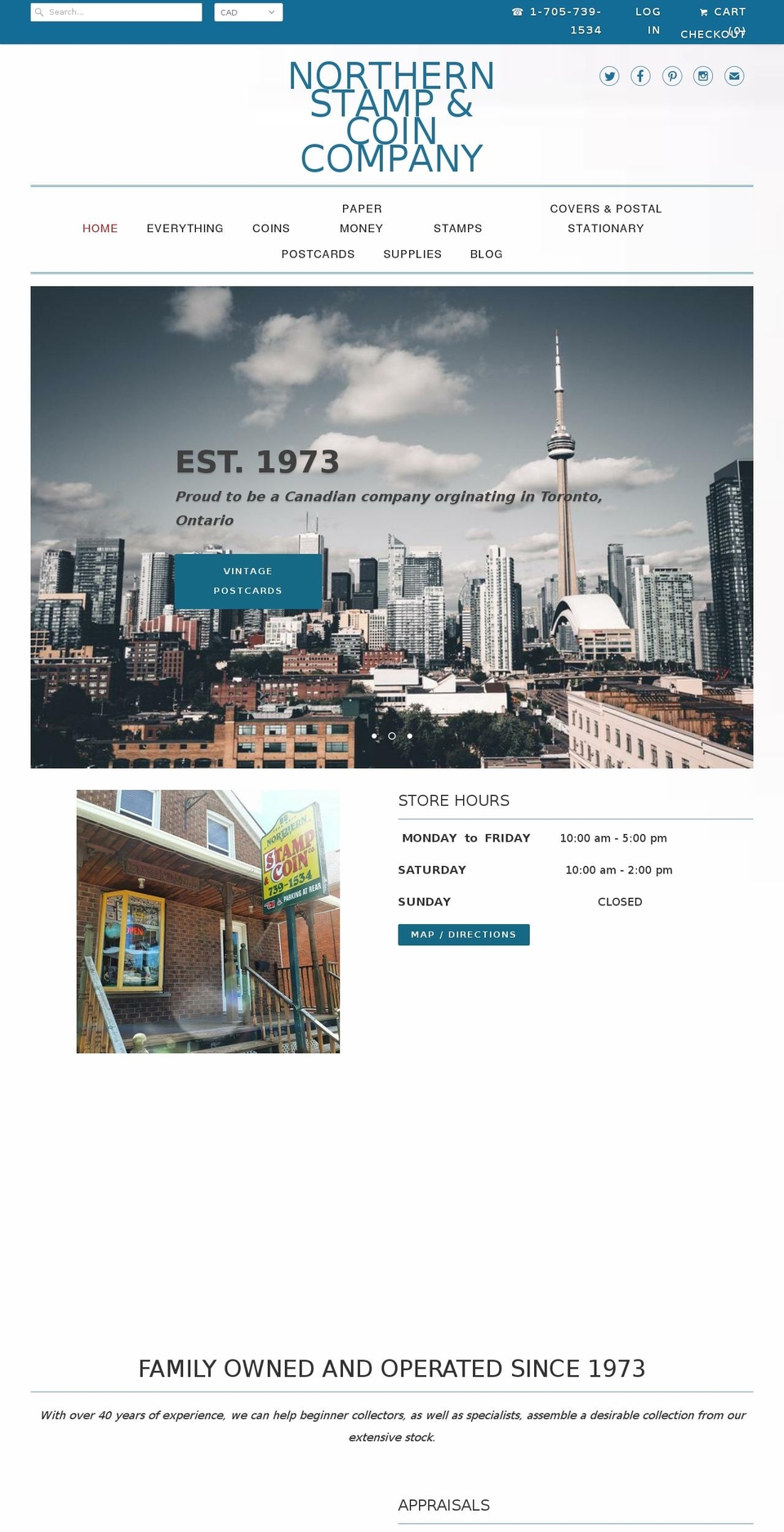 northernstampcoin.ca shopify website screenshot