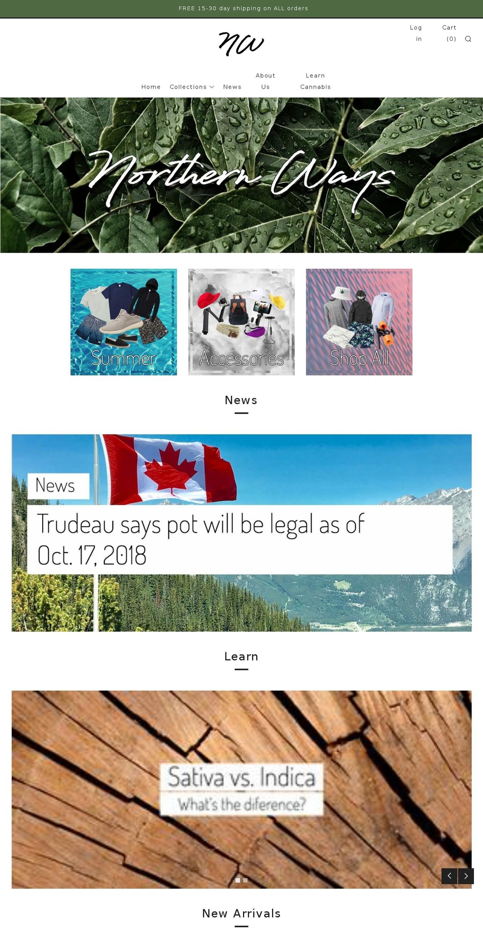 northernways.ca shopify website screenshot