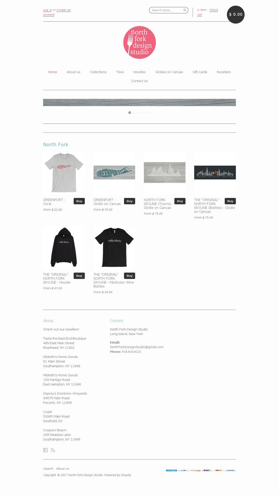 northforkdesignstudio.com shopify website screenshot