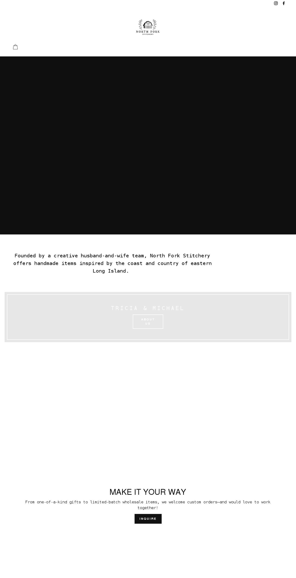 northforkstitchery.com shopify website screenshot