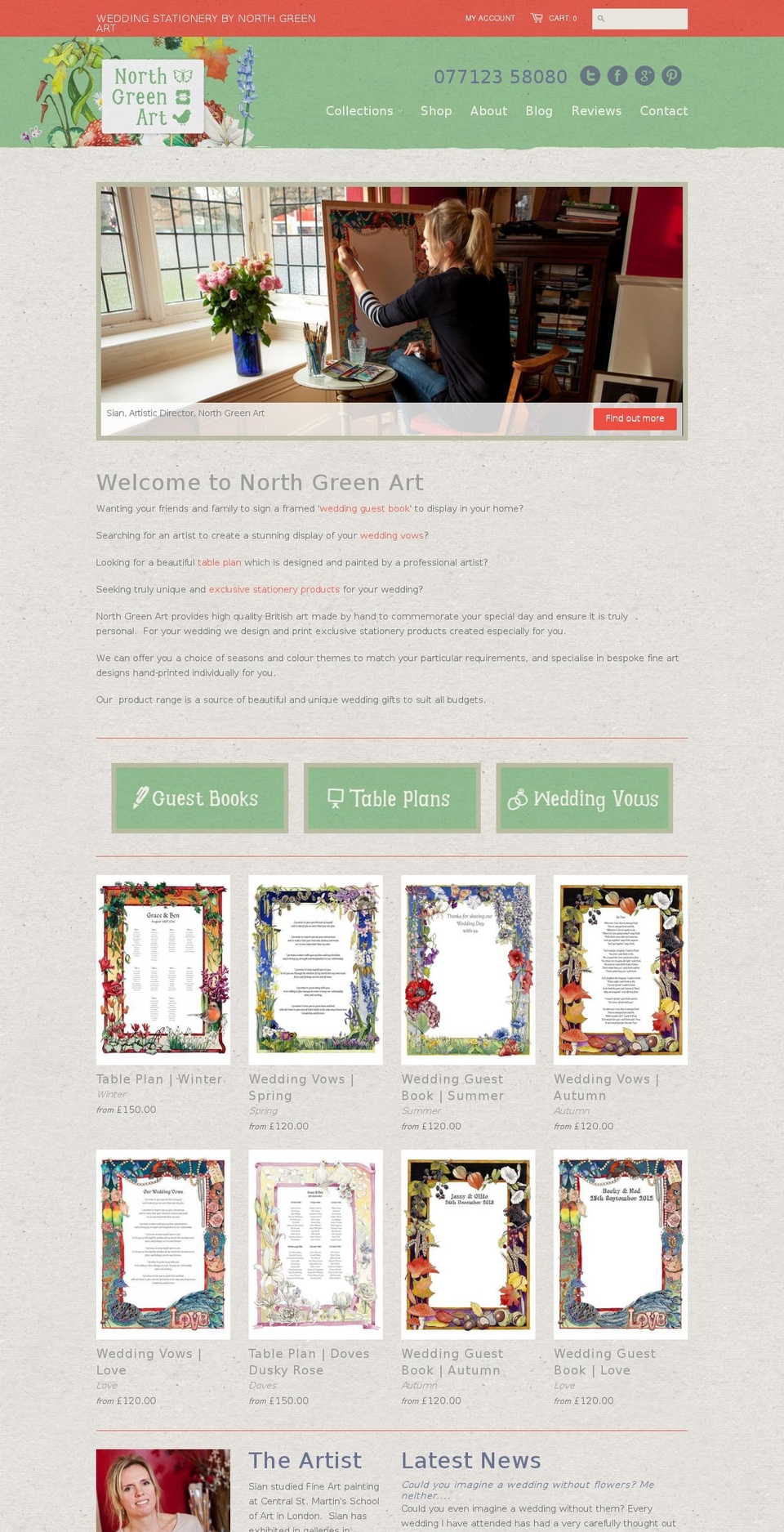 northgreenart.com shopify website screenshot