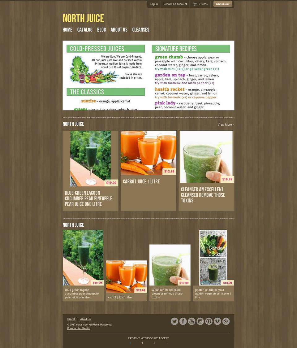 northjuice.com shopify website screenshot
