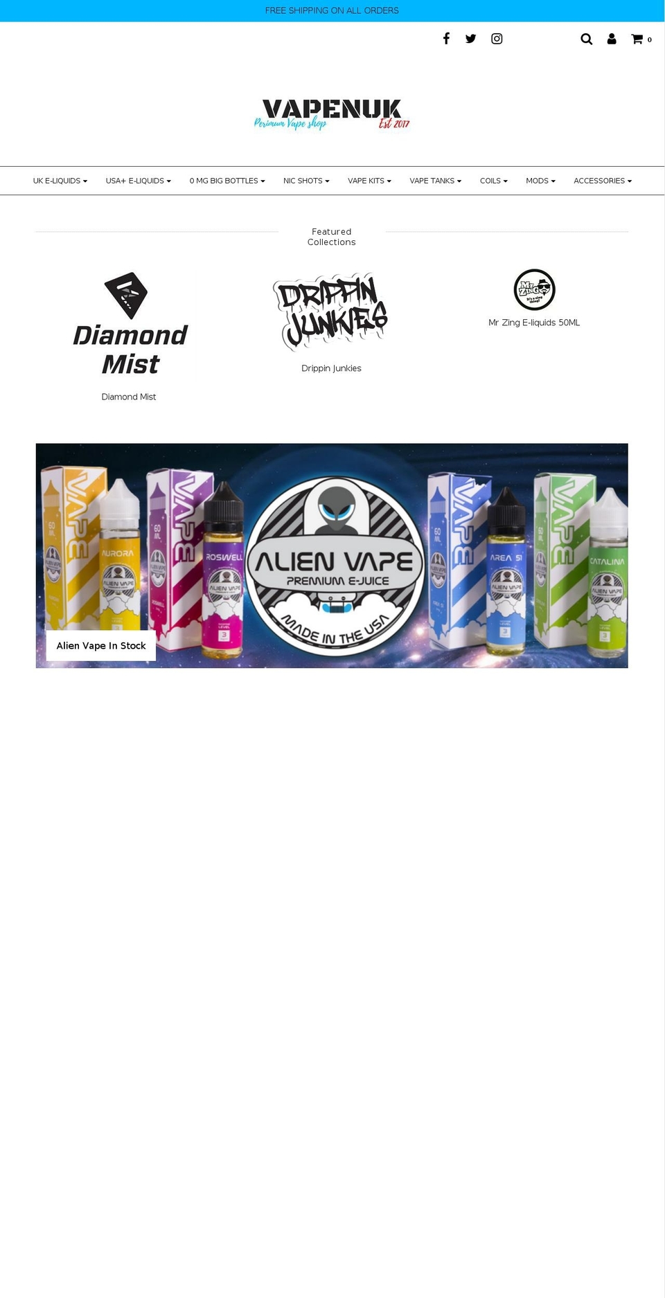 northlondonvapeshop.com — Shopify storefront screenshot