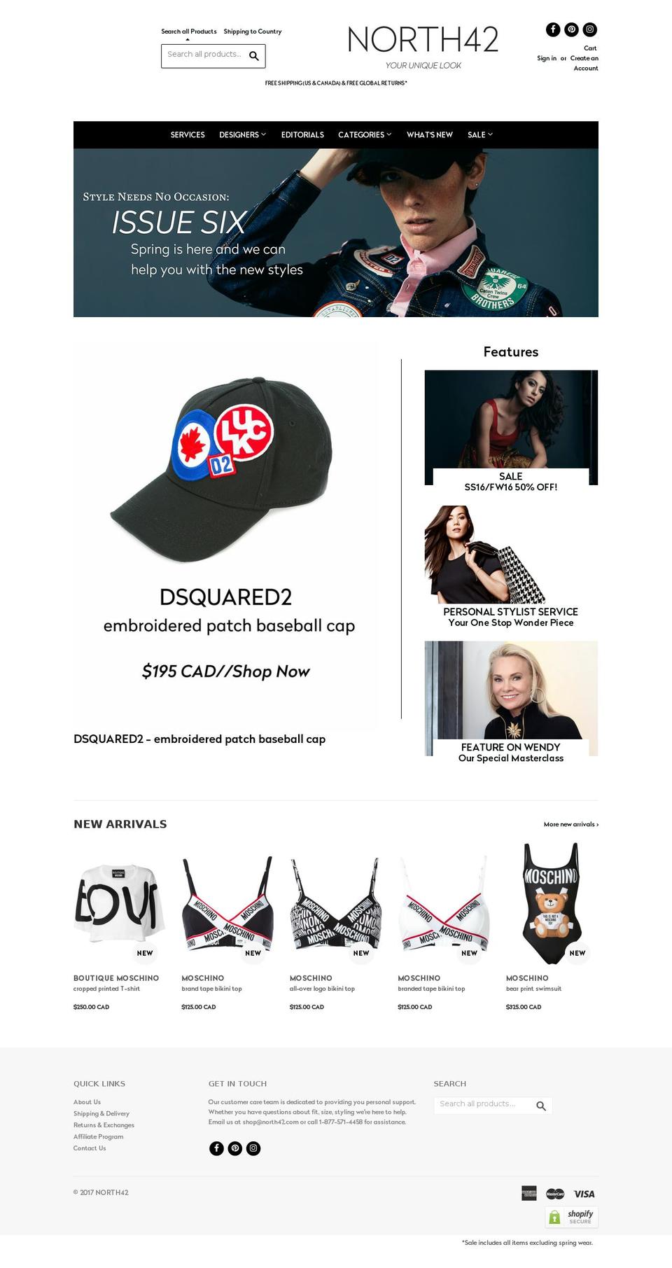 North Shopify theme site example northofthe42nd.com