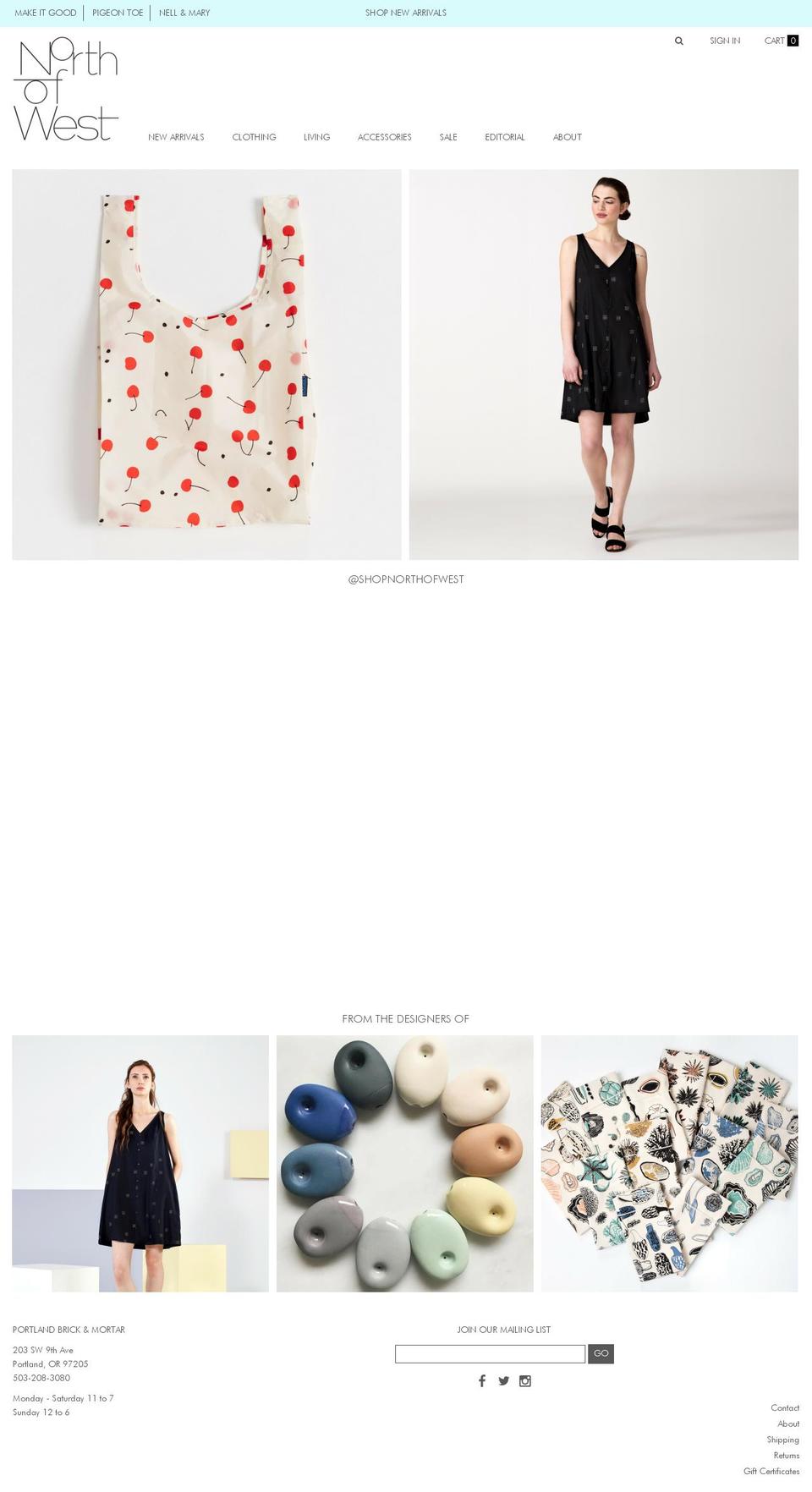 northofwest.com shopify website screenshot