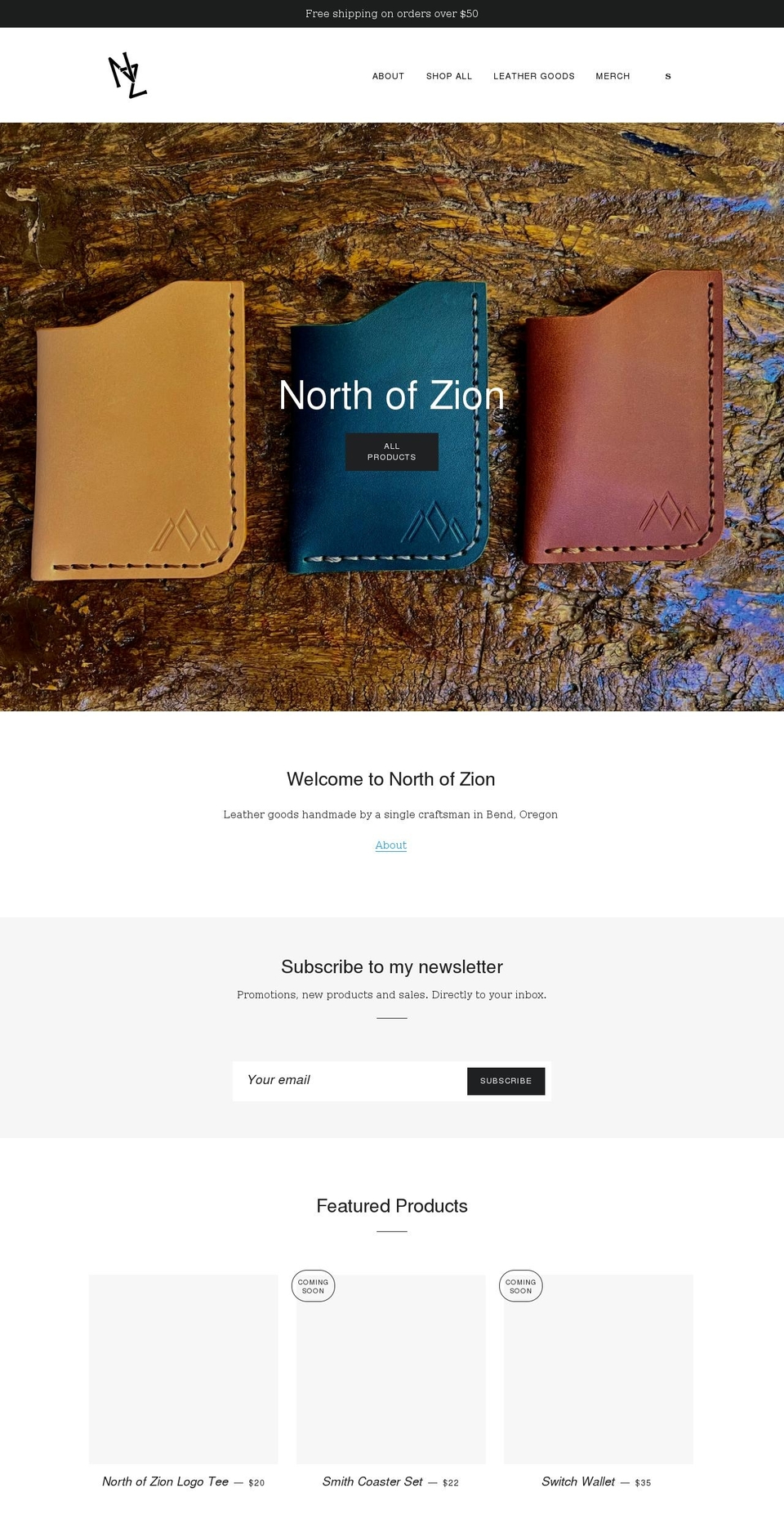 northofzion.com shopify website screenshot