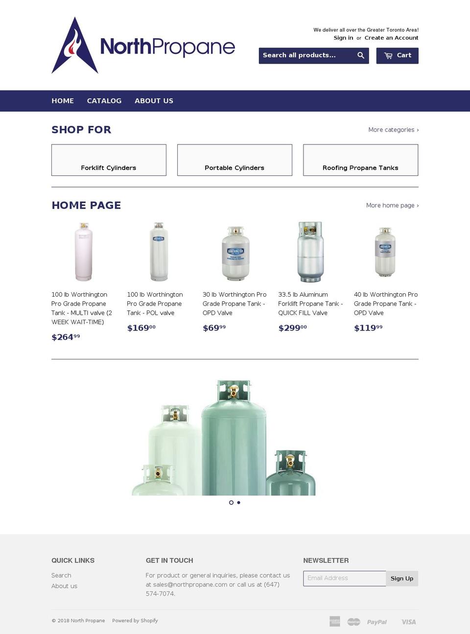 northpropane.com shopify website screenshot