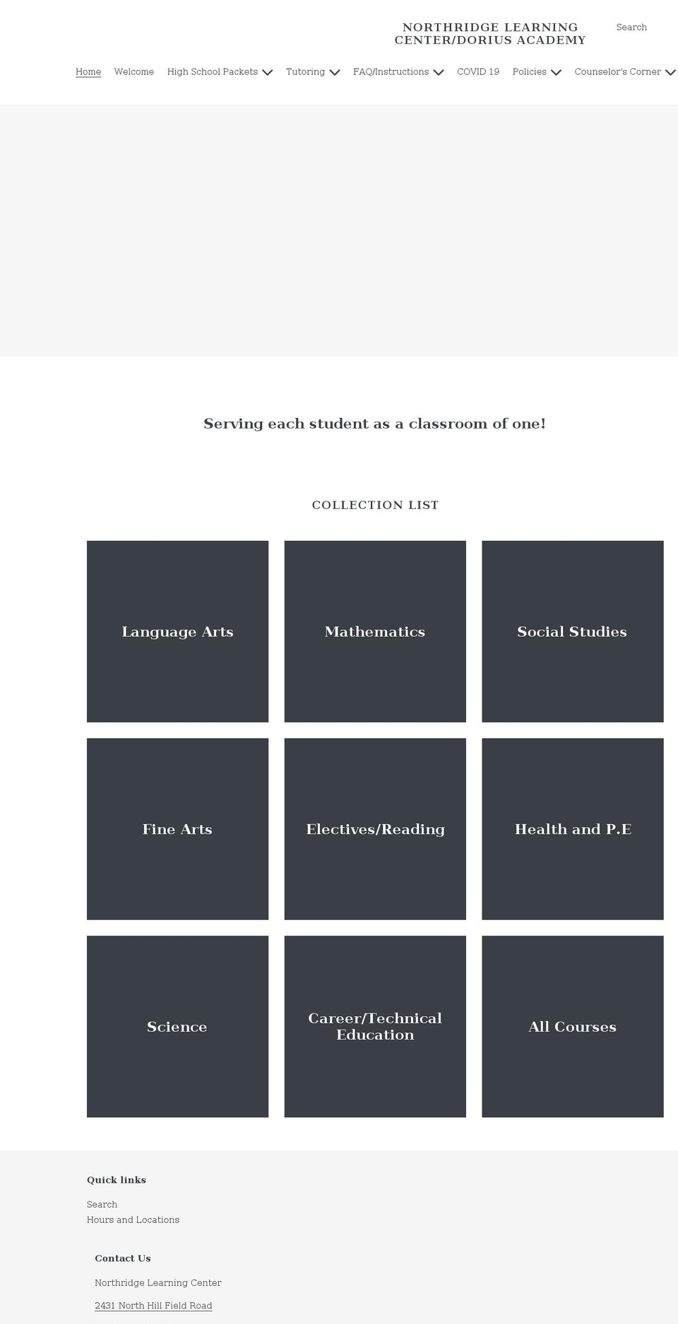 northridgelearningcenter.com shopify website screenshot