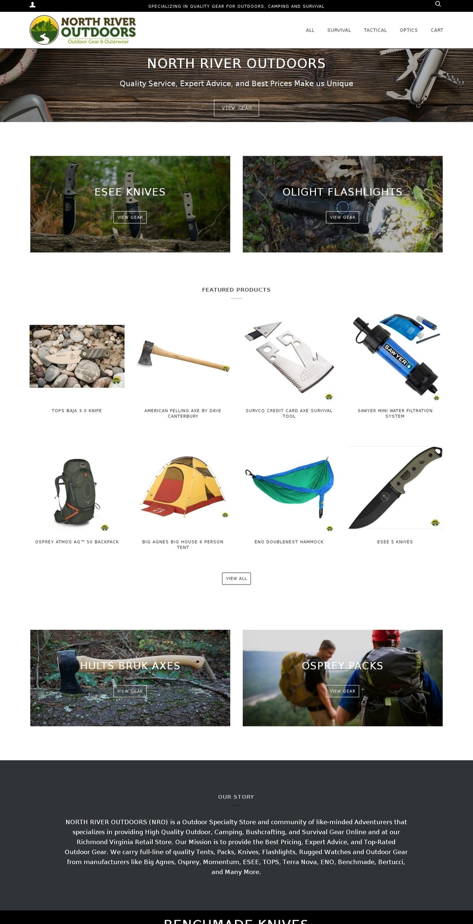 northriveroutdoors.com shopify website screenshot