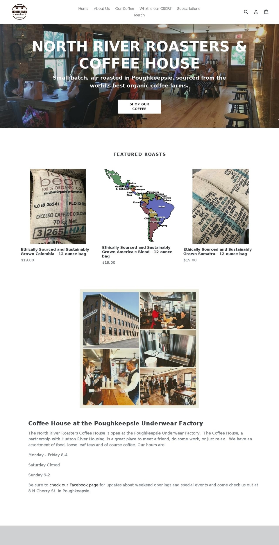 northriverroasters.com shopify website screenshot