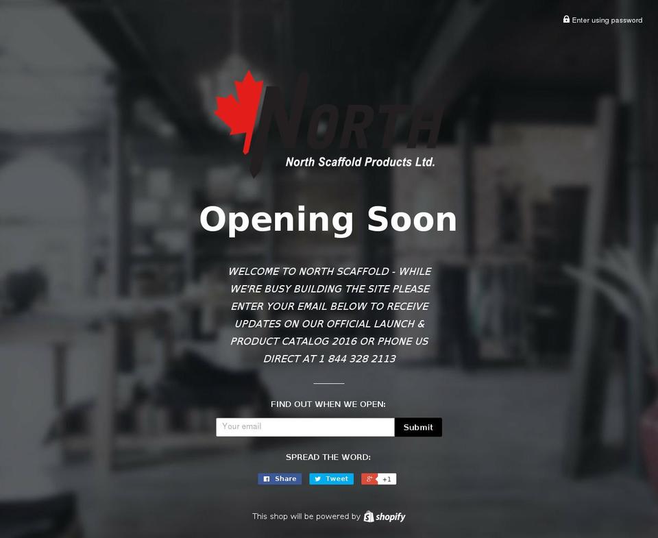 northscaffold.com shopify website screenshot