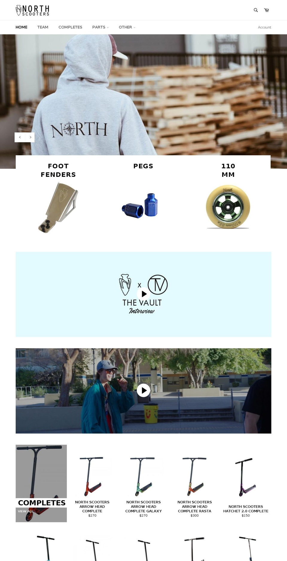 northscooters.com shopify website screenshot