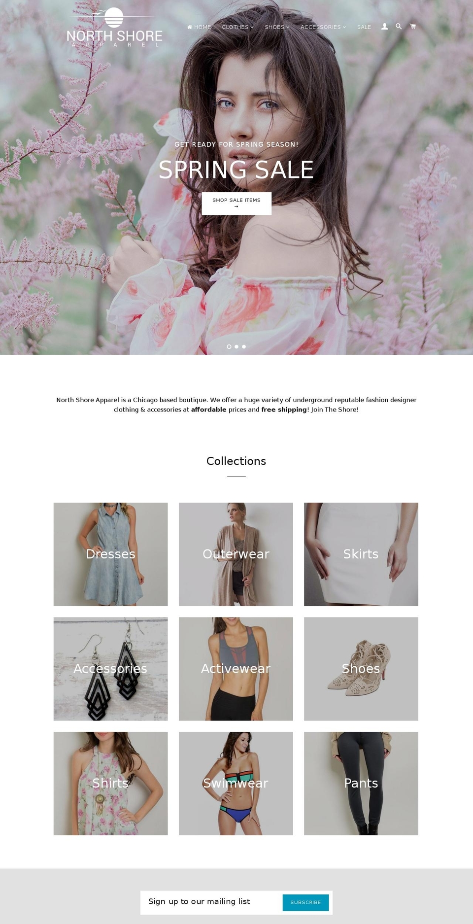 northshoreapparel.com shopify website screenshot