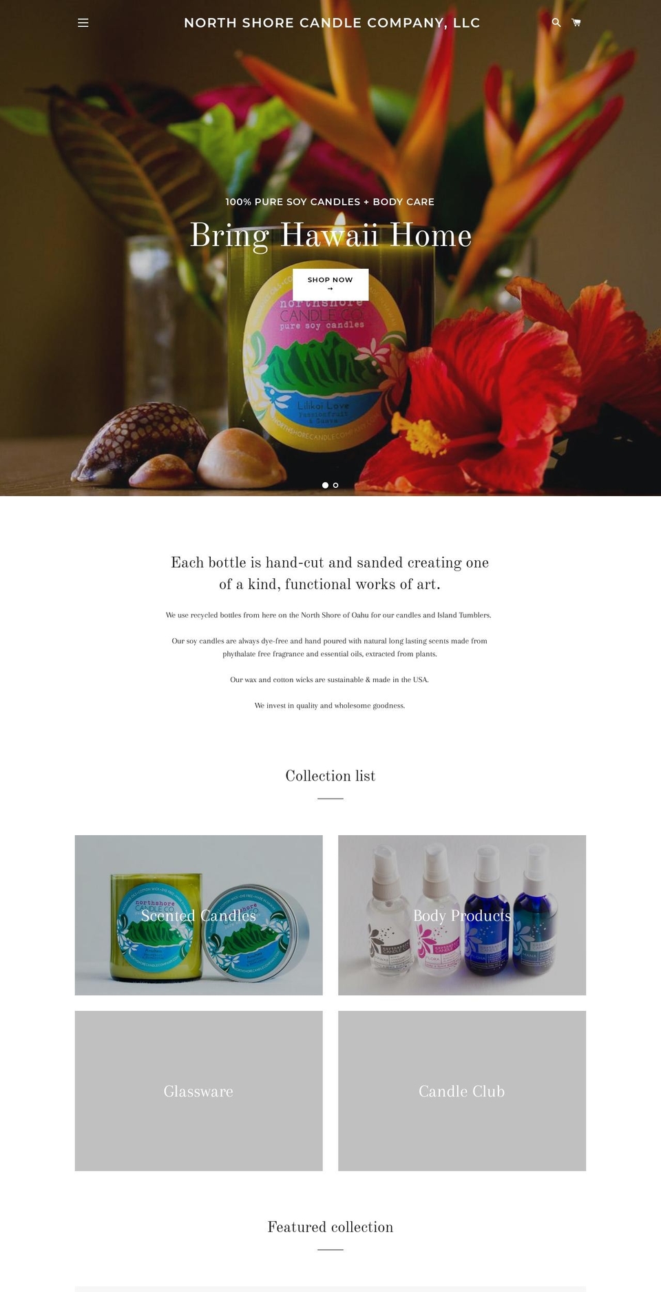 northshorecandle.com shopify website screenshot