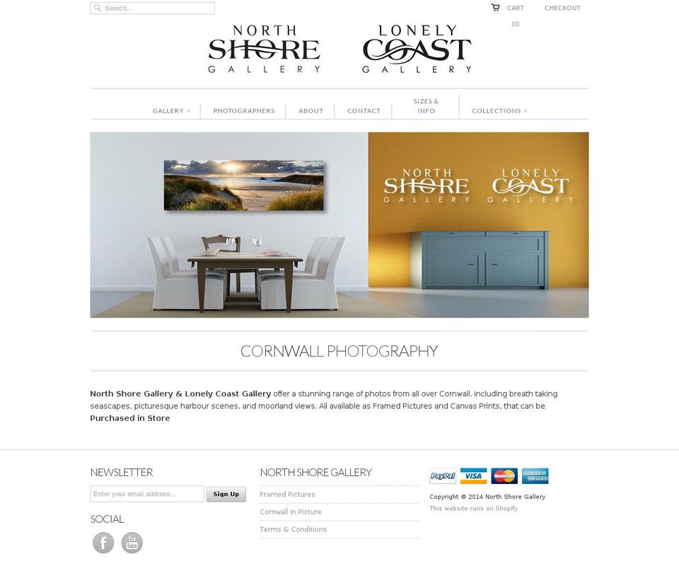 northshoregallery.co.uk shopify website screenshot