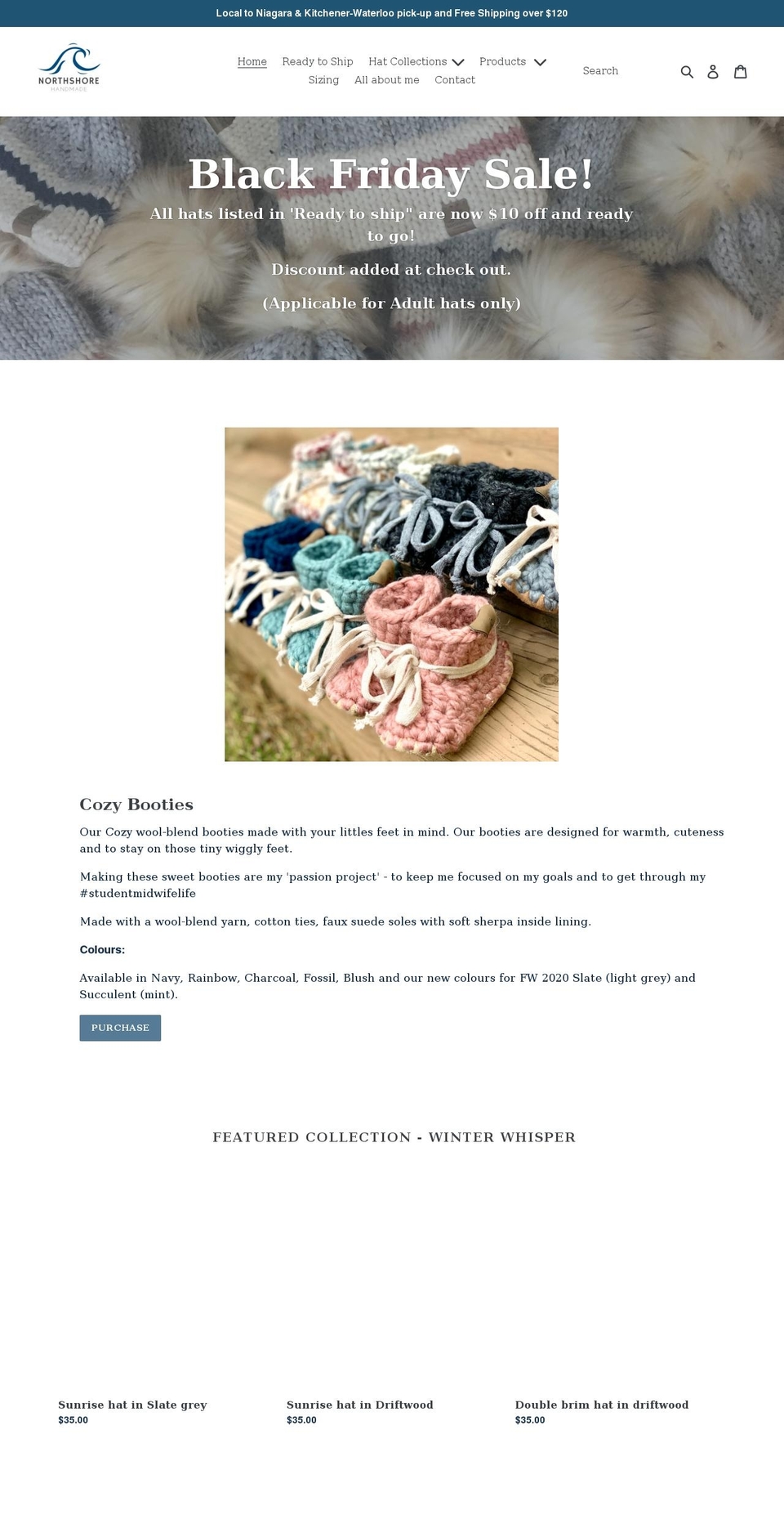 northshorehandmade.ca shopify website screenshot