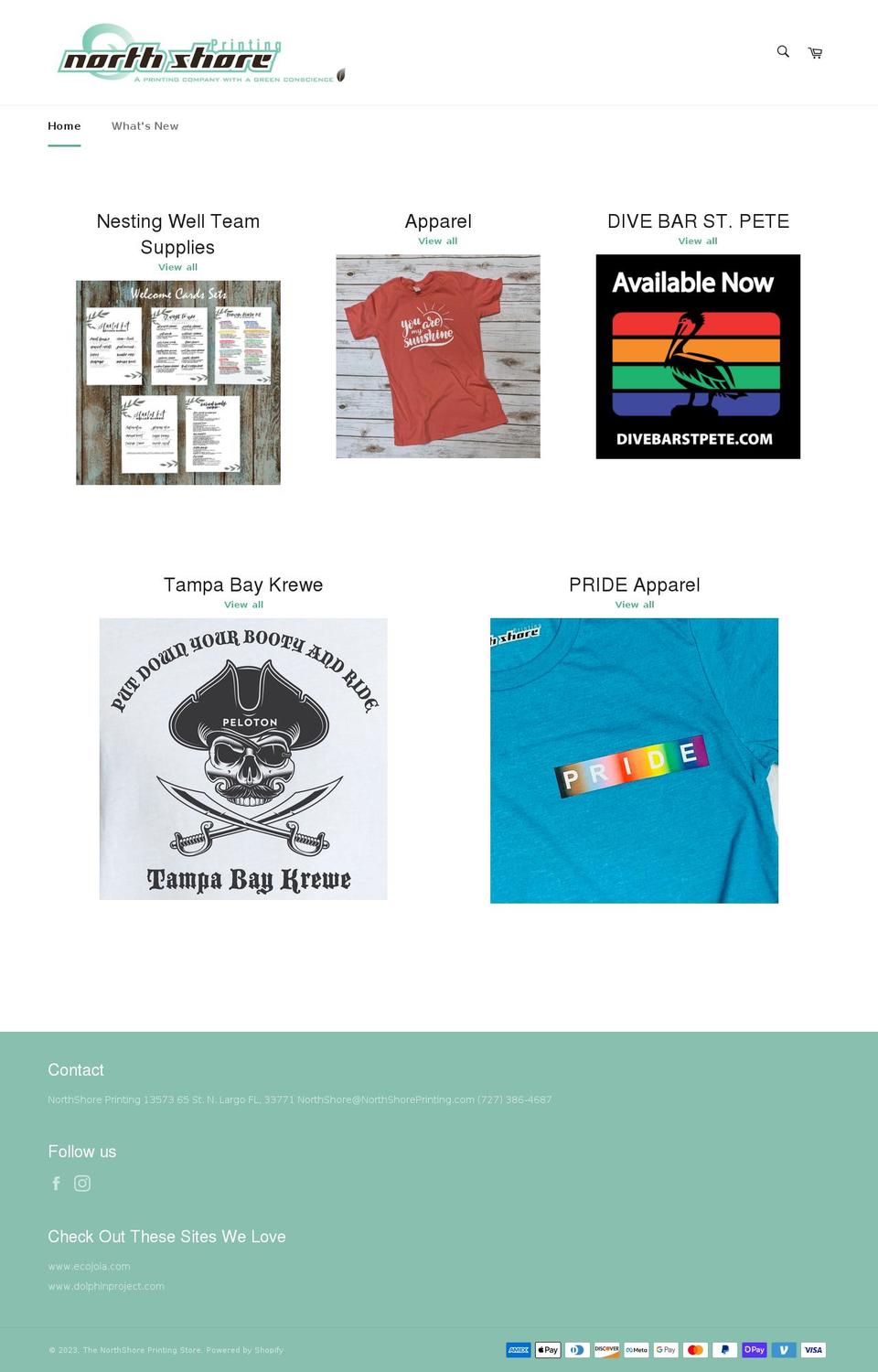 northshoreprintingstore.com shopify website screenshot