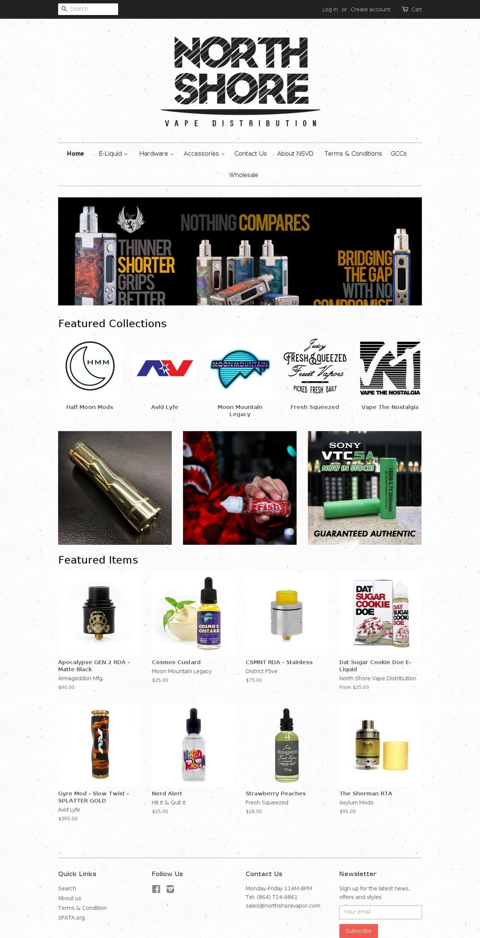 northshorevapor.com shopify website screenshot