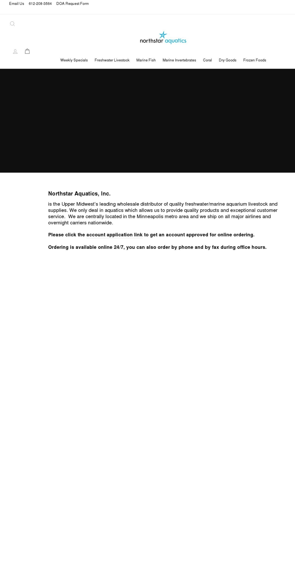 northstaraquatics.com shopify website screenshot